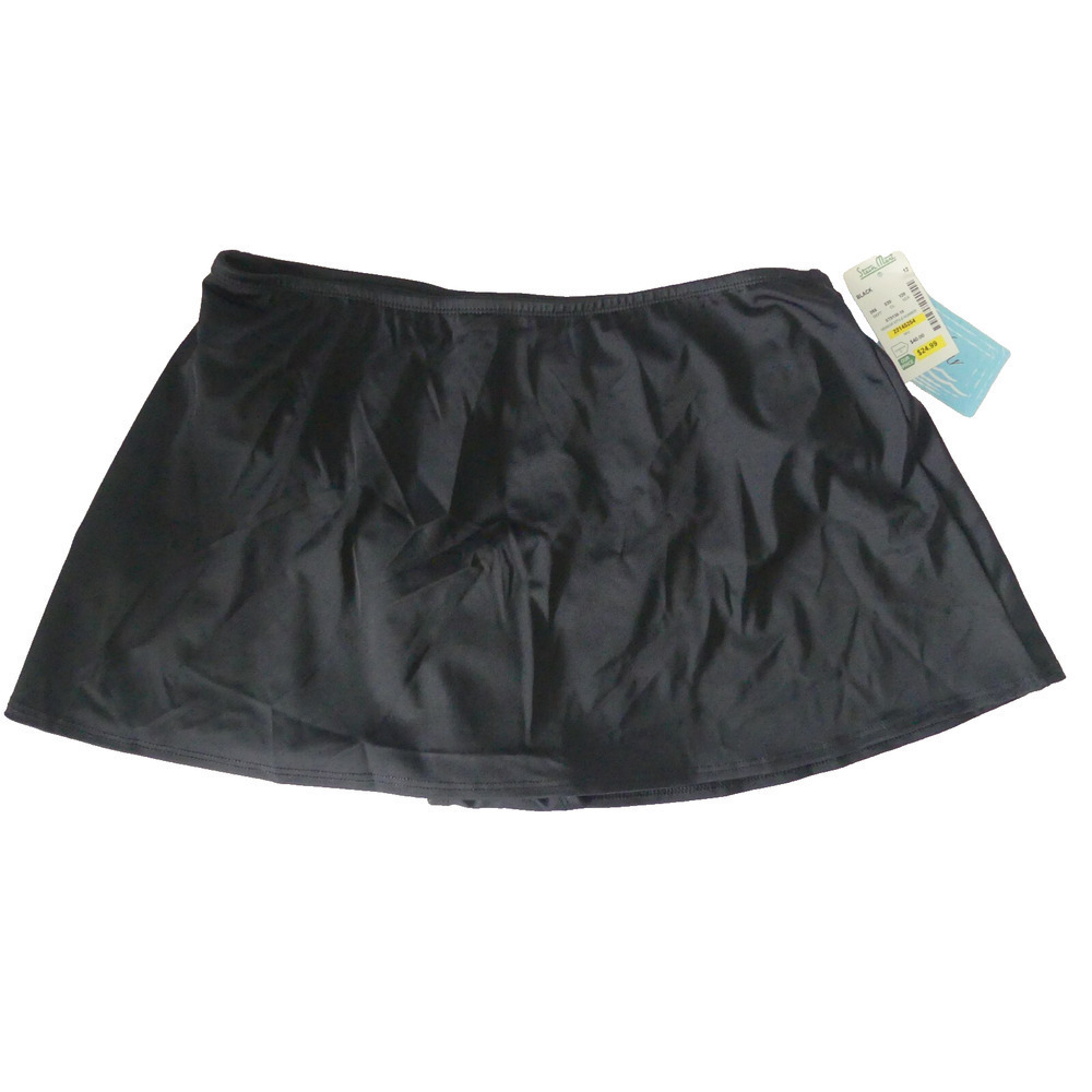 NWT Swim Skirt Women's Size 12 Contour Beach Scene Black‎